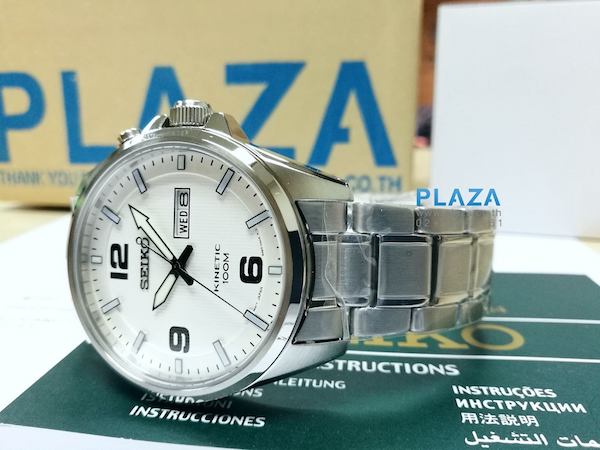 SEIKO SEIKO Kinetic Day Date Silver Plaza